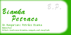 bianka petracs business card