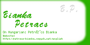 bianka petracs business card